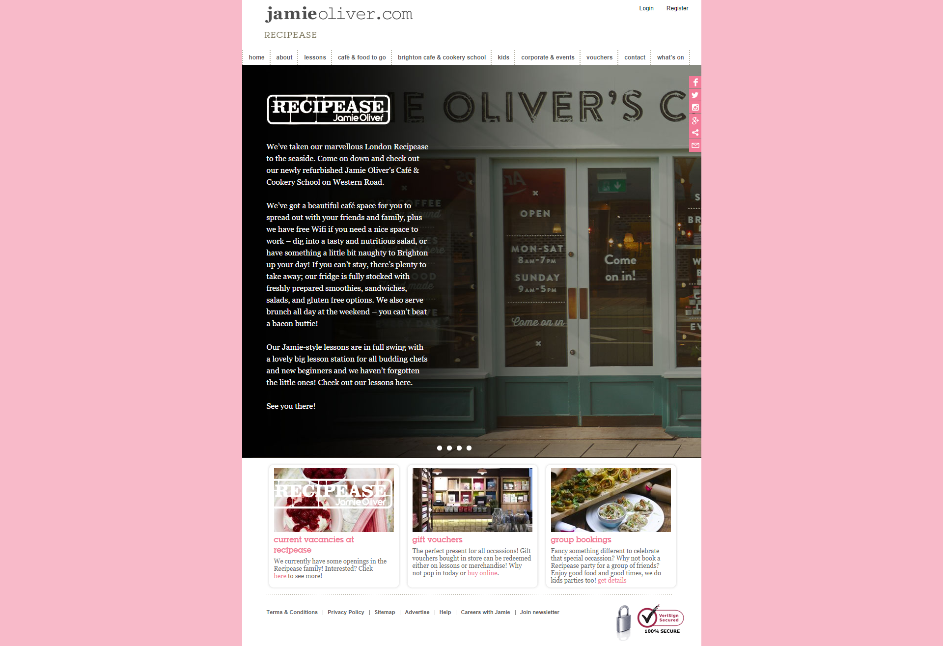 Jamie Oliver Cookery School Platform